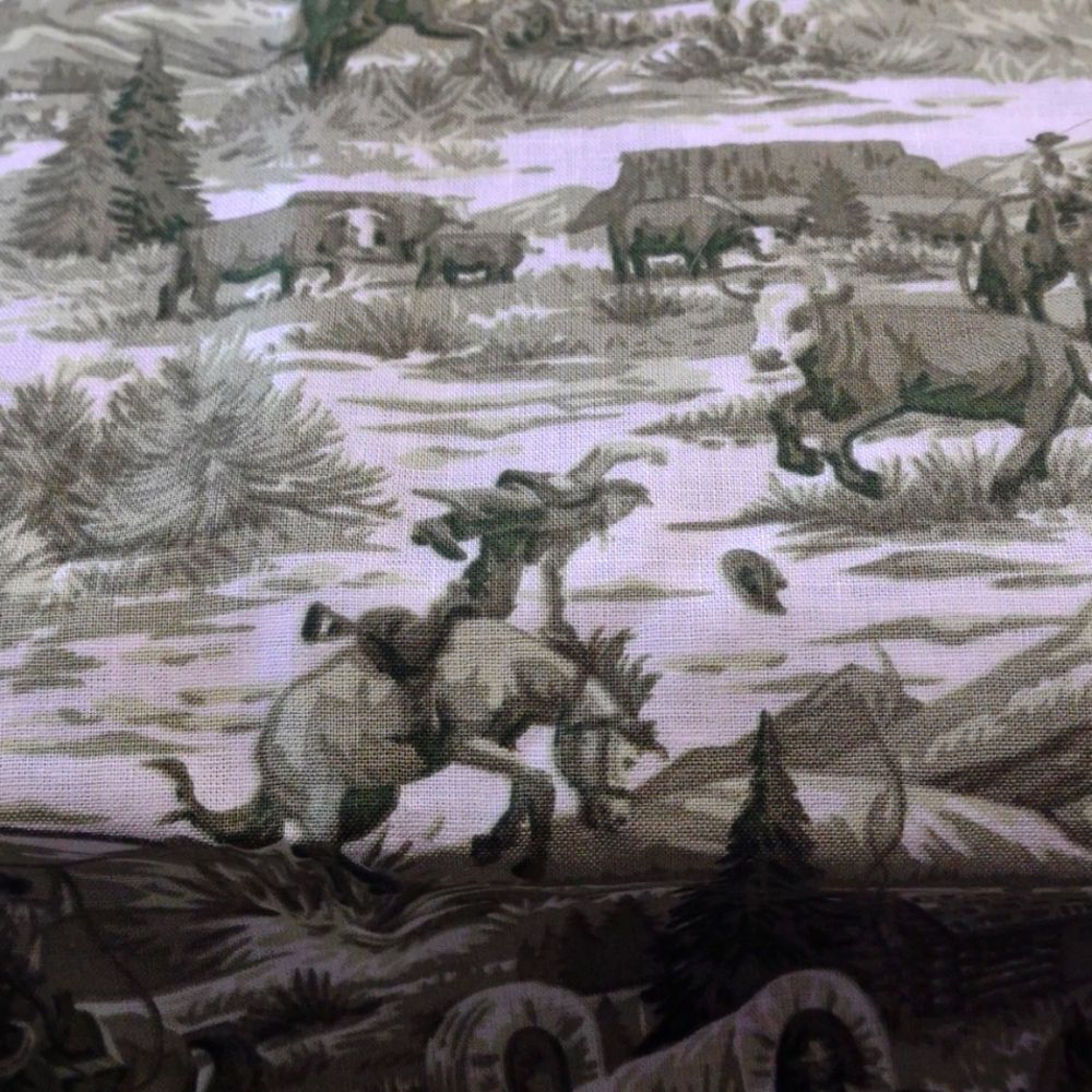 Western Toile material 1/2 Yard 44" Wide